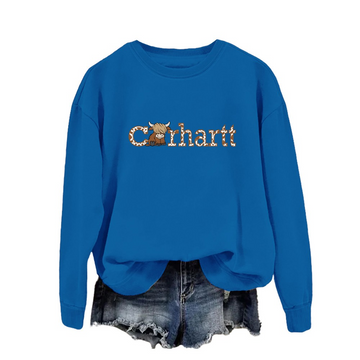 Women's Highland Cow Crewneck Sweatshirt