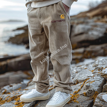 Vintage Outdoor Men's Corduroy Overalls Trousers
