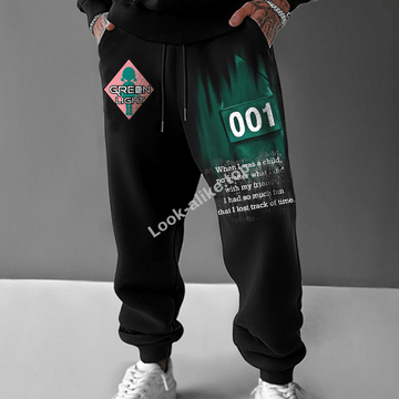 Unisex Oversized Squid Games Printed Sweatpants Streetwear