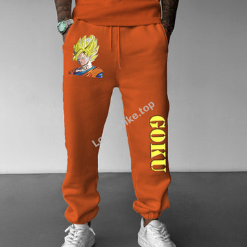 Unisex Anime Print Embroidered Sweatpants Casual Pants