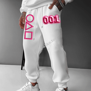 Unisex Loose 3D Embossed Printed Sweatpants