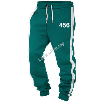 Unisex Vintage Squid Game 456 Print Sweatpants