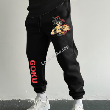 Unisex Anime Print Embroidered Sweatpants Casual Pants
