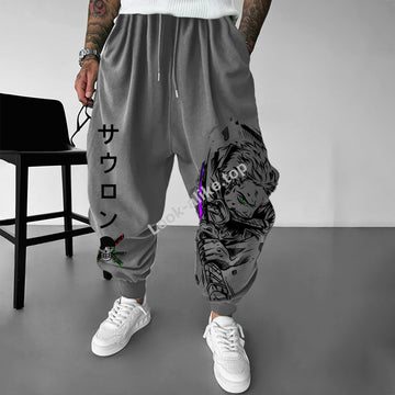 Unisex Anime Graphic Print Oversized Harem Pants