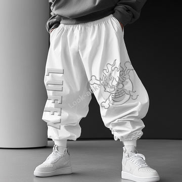 Unisex Anime-themed Graphic Print Loose Oversized Harem Pants