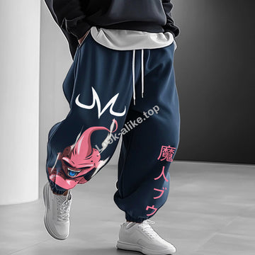 Unisex Oversized Anime Print Loose Casual Harem Pants