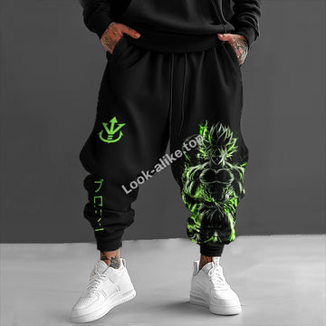 Unisex Oversized Anime Printed Casual Loose Harem Pants