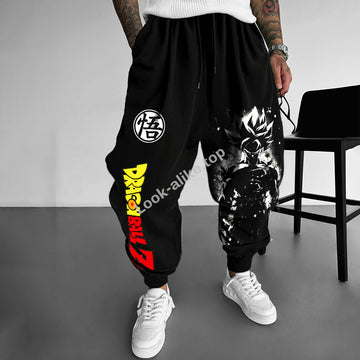 Unisex Oversized Anime Printed Casual Loose Harem Pants