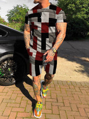 Street Fashion Square Printed Casual Suit