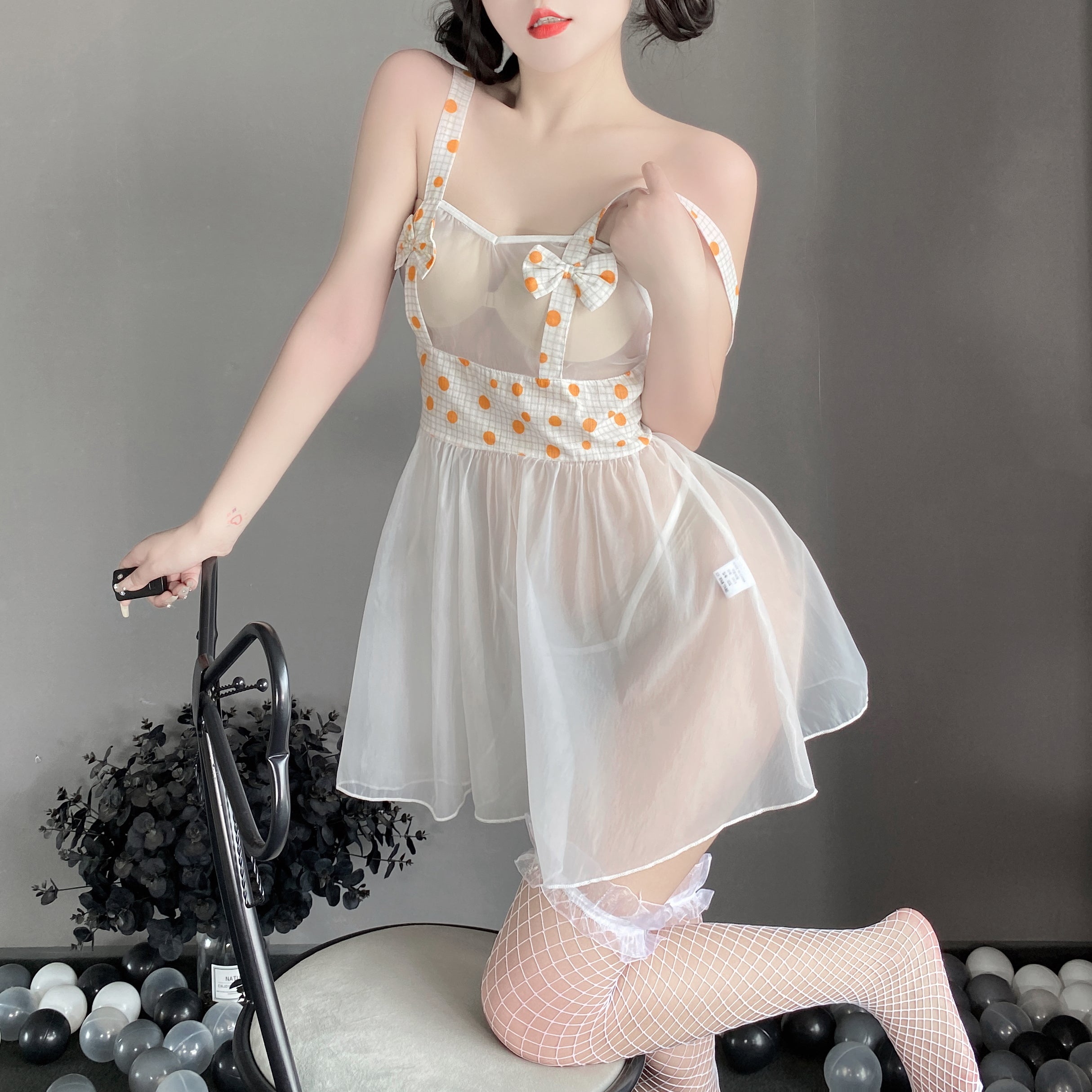 N2603 Open Crotch Sheer Nightdress