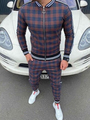 Fashion Casual Plaid Printed Sports Two-Piece Set