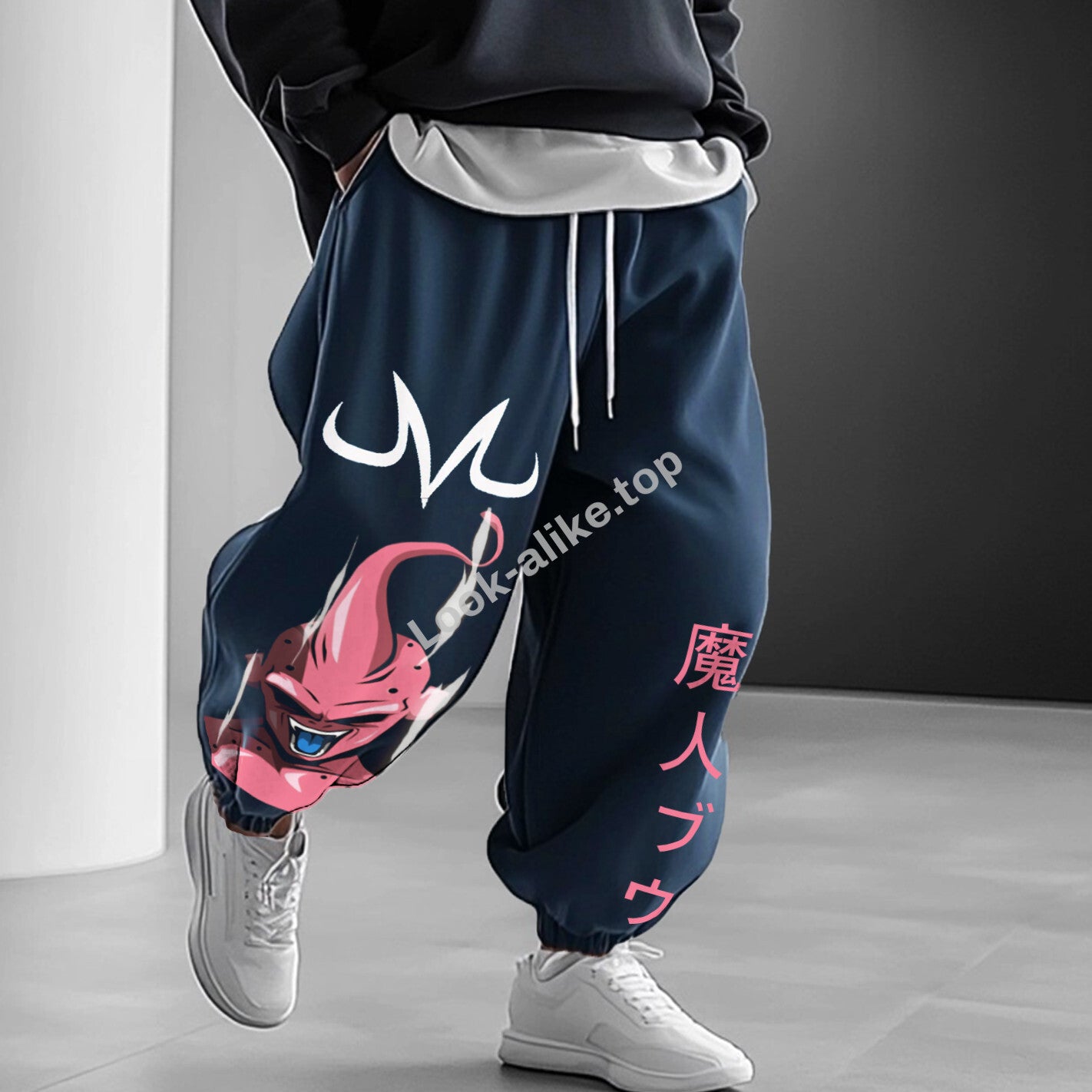 Unisex Oversized Anime Print Loose Casual Harem Pants